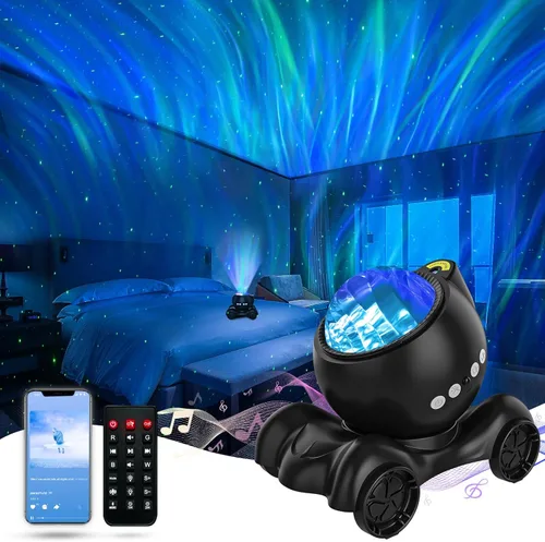 ENOKIK Proyector de luz del norte, proyector Aurora Star Altavoz Bluetooth integrado, máquina de ruido blanco para niños y adultos, luz Galaxy para