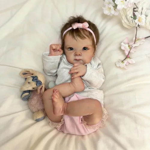 Miniatura 6 de RXDOLL Lindas Muñecas Bebé Reborn de Silicona de Cuerpo Completo para Niña de 18 pulgadas Bebé Recién Nacida Realista Niña Bebés de Silicona de Vida