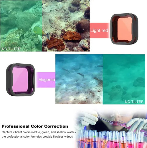 Miniatura 4 de GEPULY Juego de 6 filtros de lente de cámara para GoPro Hero7 6 5 Black 2018, 3 filtros ND (ND8/ND16/ND32), filtro CPL, filtros rojo claro/magenta