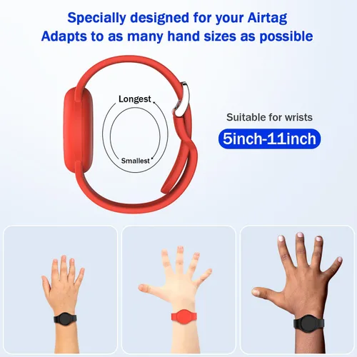 Miniatura 5 de R-fun Impermeable para Brazaletes Air Tag [Paquete de 2] Compatible con Localizadores Apple Air Tag, Funda Protectora de Silicona Suave, Anti