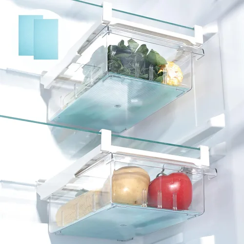 Miniatura 7 de Farochy Organizadores de Cajones para Refrigerador - Caja de Almacenamiento con Soporte para Huevos para Estante de Nevera para Frutas y Verduras