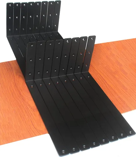 Miniatura 61 de Paquete de 12 soportes de estante en L de 8 pulgadas de largo x 6 pulgadas de alto x 1.5 pulgadas de ancho, 5 mm de grosor, soporte de estante en L