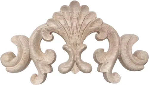 Miniatura 17 de Apliques de madera Onlays decorativos para muebles tallados para puerta de cama, armario, decoración larga sin pintar de madera tallada