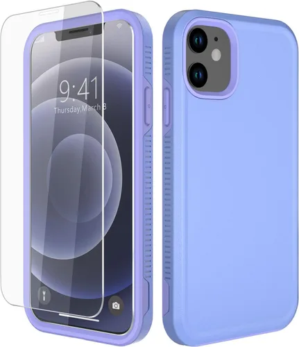 Miniatura 22 de Diverbox - Funda para iPhone 12 a prueba de golpes y caídas, protector de pantalla de vidrio templado, funda protectora de alta resistencia