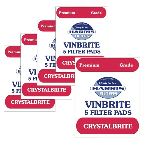 5 almohadillas de filtro Harris Crystalbrite, paquete de 5 unidades, uso con kit de filtro Harris Vinbrite MK3