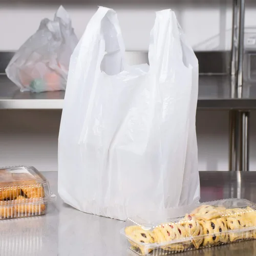Miniatura 2 de Bolsa de plástico para llevar, bolsa de camiseta blanca lisa 11.5"x6.5"x21.5" 0.0 fl oz (blanco, 100 bolsas/paquetes)