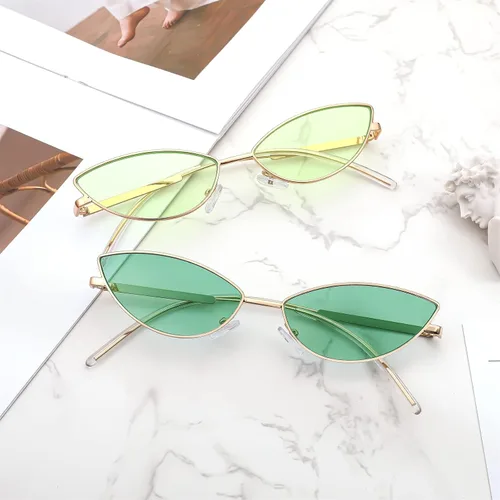 Miniatura 66 de FEISEDY Gafas de sol de diseñador de moda Retro pequeños pétalos forma arco templo diseño B2298