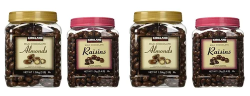 Kirkland Paquete de 2 almendras tostadas de chocolate y pasas de chocolate Signature de Kirkland Signature con leche tostadas (3.0 libras) y pasas