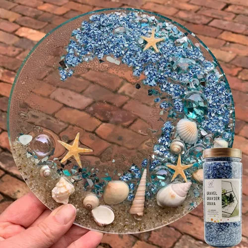 Miniatura 2 de HappyFiller Arena de Vidrio Triturado de 12 Colores, 30 Gramos Cada Botella, Piezas de Vidrio Roto Triturado Piedras de Terrario para Arte
