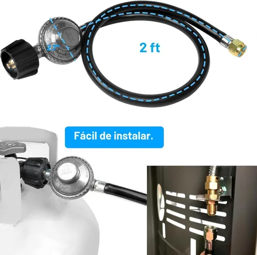 Miniatura 2 de Regulador y manguera de parrilla de gas propano de 2 pies, repuesto para Weber, Charbroil, parrilla Nexgrill, calentador de patio de propano