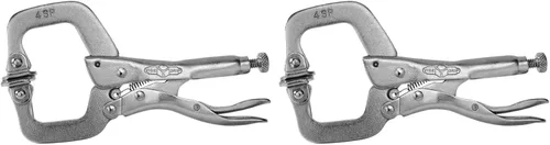 IRWIN VISE-GRIP - Abrazadera en C, con traba y almohadillas giratorias, de 4 pulgadas (165) (Paquete de 2)