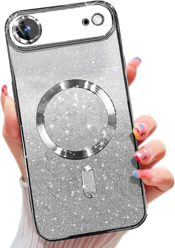 Miniatura 43 de Misscase Funda magnética compatible con iPhone 14 con purpurina y protector de lente de cámara, protección completa, compatible con MagSafe