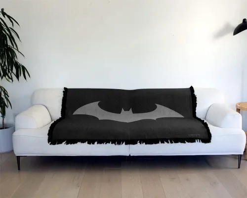 Miniatura 6 de LOGOVISION Manta de Batman, 50 x 60 pulgadas, con logotipo de Hush, tejido de mezcla de algodón, manta con flecos