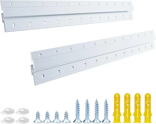 Miniatura 20 de Colgador de Cuadros con Riel Francés, Colgador Z de Aluminio Sistema de Montaje en Pared Entrelazado Kit de Herrajes Clips Z para Colgar Cuadros