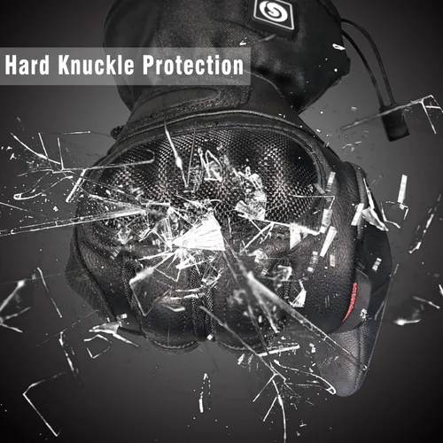 Miniatura 7 de DAY WOLF Calentados para Hombres y Mujeres, Guantes de Motocicleta con Calefacción con Batería Recargable de 7.4V 2200MAH Impermeables Resistentes