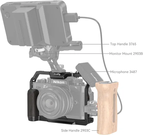 Miniatura 8 de SmallRig Zf - Jaula para cámara Nikon Z f, con agarre ergonómico de ébano, placa de liberación rápida integrada para Arca para encender rápidamente