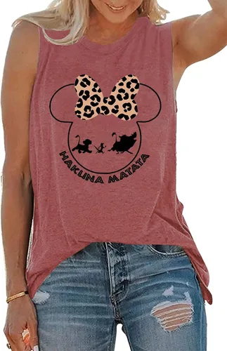 T&Twenties Camiseta sin mangas para mujer, camiseta estampada con letras Hakuna Matata, divertidas, inspiradoras, casuales, con gráficos