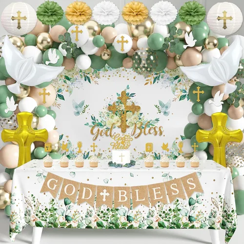 Decoraciones de Bautismo, Decoraciones de Bautizo, Suministros para Fiesta Mi Bautizo, Decoración de Primera Comunión para Niños y Niñas,