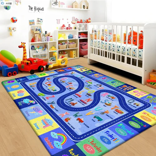 Miniatura 7 de Alfombra para niños para sala de juegos, alfombra educativa para aula de niños, alfombras lavables para guardería, suave alfombra antideslizante