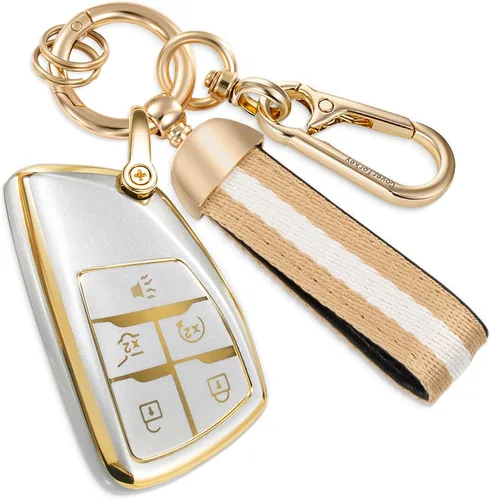Miniatura 64 de para Buick - Funda para llavero con llavero de cuerda trenzada metálica anti-pérdida mejorada, carcasa suave de TPU exquisita para Avenir Envision