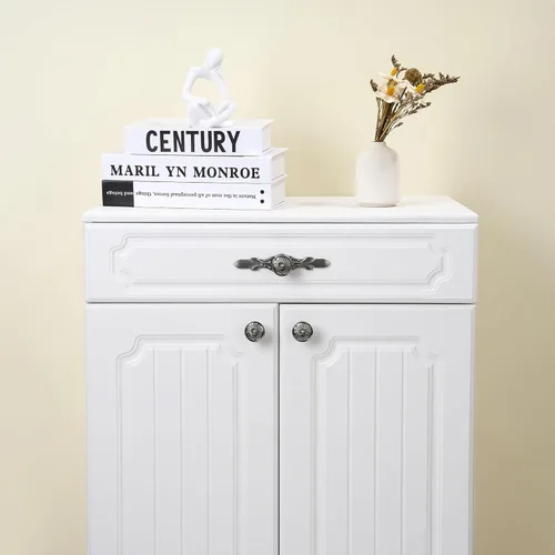 Miniatura 4 de Pomo Redondo con Placa Trasera - Paquete de 10 (Perilla de 1-1/5" y Placa de 5-4/5"), Pomos de Cajón Gris Plomizo, Estilo de Moda para Decoración