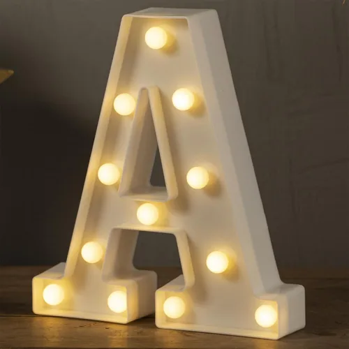 Miniatura 21 de HXWEIYE Letras iluminadas con luces LED, letreros luminosos de marquesina, 26 letras del alfabeto y 10 números para fiestas de cumpleaños, bares