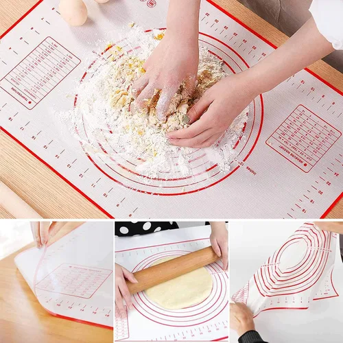 Miniatura 5 de Bandeja redonda de silicona para freidora de aire, bandeja para hornear I Pot con asas para los oídos, antiadherente, reutilizable, resistente al