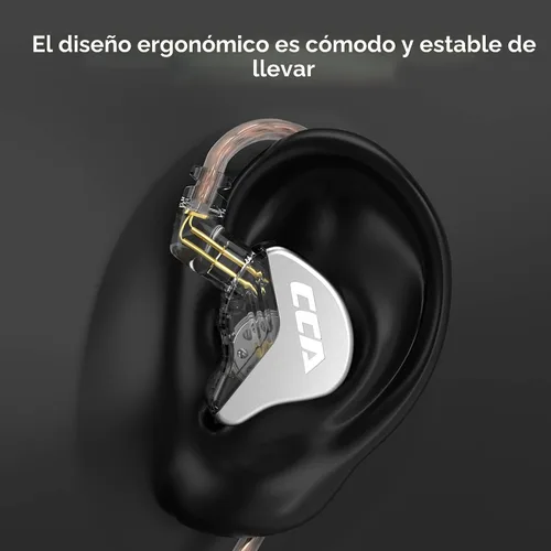 Miniatura 6 de CCA CRA - Auriculares intraurales, diafragma ultrafino, controlador dinámico IEM, sonido claro y graves profundos, auriculares con cable extraíble