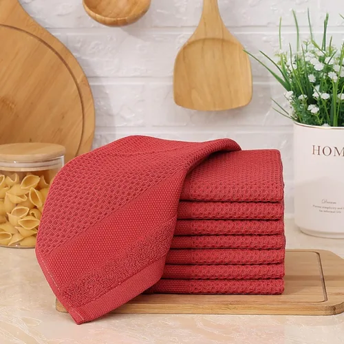 Miniatura 3 de Homaxy Paños de cocina 100% algodón, paquete de 8 – 12 x 12 pulgadas, tejido de gofre, muy suaves y absorbentes, paños de cocina de secado rápido