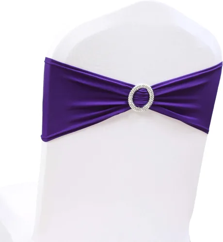Miniatura 14 de 50 lazos elásticos para silla, bandas elásticas para silla con hebilla deslizante, lazos para bodas, hoteles, banquetes, fiestas de cumpleaños