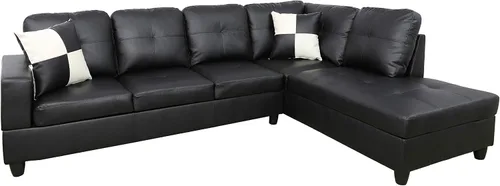Miniatura 8 de Golden Coast Furniture - Juego de sofá seccional en forma de L, juego de sofá de sala de estar, sofá seccional de cuero con otomana