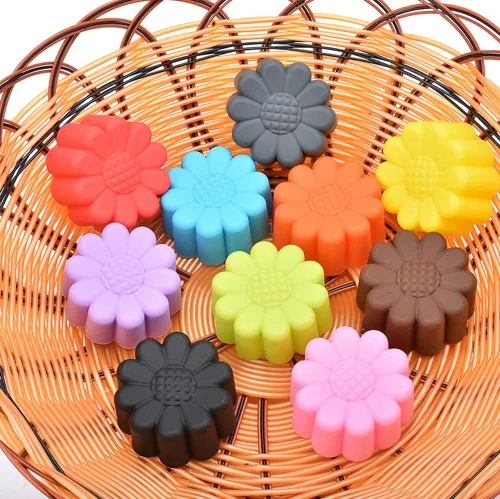 Miniatura 4 de Molde de silicona para hornear taza de galleta de 2.0 pulgadas, molde para hornear, molde para hacer jabón de gelatina de pudín de chocolate, 10 uds