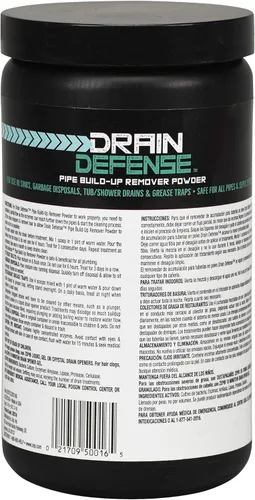 Miniatura 2 de Zep Drain Defense ZDC16 - Limpiador de drenaje enzimático en polvo, 18 onzas, seguro para tuberías y sistemas sépticos, paquete de 1, color blanco