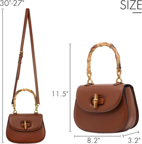 Miniatura 2 de Bolso de mano para mujer, bolso cruzado con asa superior en forma de bambú