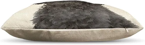 Miniatura 2 de WIRESTER Funda de almohada para sofá, funda de cojín decorativa para oficina en casa, 18 x 18 pulgadas, lindo caniche de juguete gris