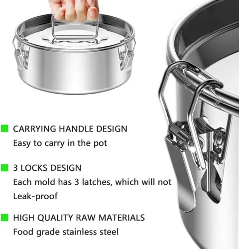 Miniatura 2 de Molde Flanera para sartén, molde de flan de acero inoxidable con tapa, máquina de flan para olla instantánea de 6 cuartos de galón