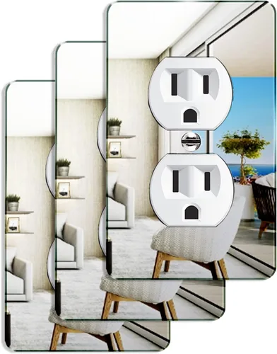 Miniatura 7 de 1 Pieza Placa de Interruptor de Luz con Espejo, Cubierta de Salida de Pared Decorativa de Acrílico, Placas de Interruptor de Espejo, Placas de Pared