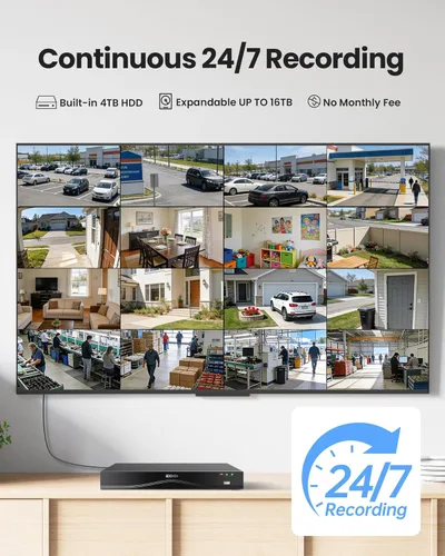Miniatura 3 de ZOSI Sistema de cámara de seguridad PoE 4K de 16 canales, cámara IP PoE de 16 x 8MP para exteriores e interiores con detección humana, visión