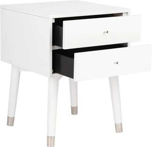 Miniatura 9 de Safavieh Home Collection Lyla Mesita de noche retro de mediados de siglo en negro y plateado Negro / Plateado