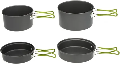 Miniatura 4 de Lixada Utensilios de cocina para camping, juego de ollas y sartenes, juego de ollas y sartenes, ollas ligeras, equipo de cocina para mochileros