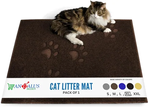 Miniatura 27 de Andalus Tapete Pequeño para Arena de Gatos, Paquete de 1 - Impermeable, Antideslizante y Fácil de Limpiar, Tapete para Caja de Arena de Gatos