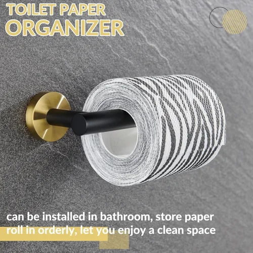 Miniatura 8 de Portarrollos para papel higiénico, APLusee colgador de acero inoxidable de medio abierto redondo, almacenamiento de pared para baño o cocina