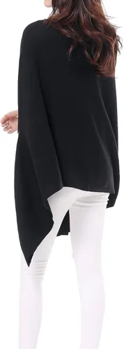 Miniatura 4 de BRUCERIVER Poncho largo de punto para mujer, mezcla de lana, versátil, multiestilo, chal