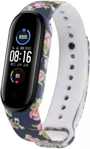 Miniatura 3 de Paquete de 10 correas compatibles con Mi Band (7/5/6) – Correa de silicona flexible estampada para rastreador