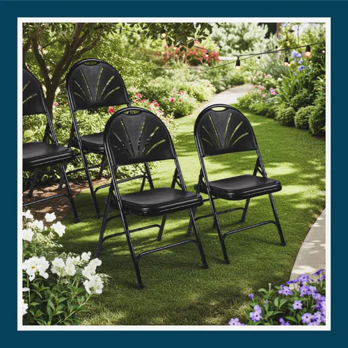 Miniatura 10 de OEF Furnishings OEF1100 Series - Sillas plegables de plástico de alta resistencia, sillas comerciales para eventos con soporte triple y capacidad