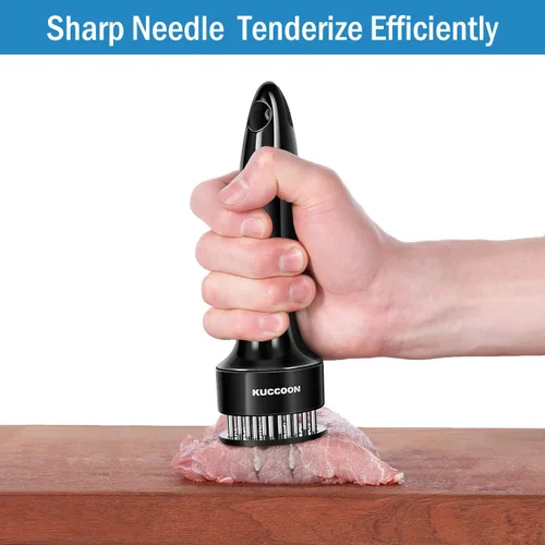 Miniatura 3 de Herramienta ablandadora de carne (paquete de 2) Aguja de acero inoxidable ultra afilada de 24 cuchillas para ablandar carne de res, pollo, ternera