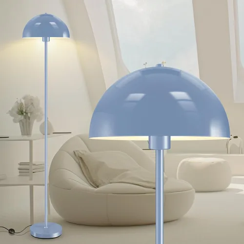Miniatura 13 de Lámpara de pie, lámparas de pie industriales negras para sala de estar, lámpara de pie de 65.6 pulgadas, pantalla de cúpula de hongo retro, Negro