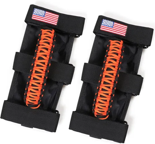 Miniatura 14 de sukemichi Manijas de agarre de la barra de rodillo para accesorios de Jeep Wrangler TJ JK JL Gladiator JT UTV ATV - Hebilla metálica de mejora