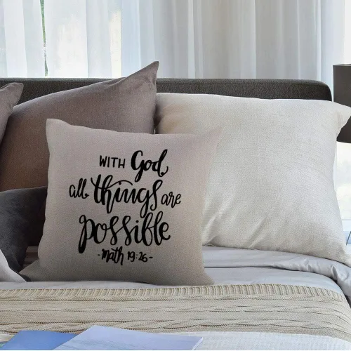 Miniatura 4 de HGOD DESIGNS Funda de almohada con versículo bíblico, esperanza cristiana religiosa con Dios, todas las cosas son posibles, fundas de almohada