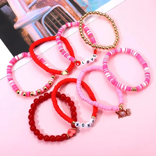 Miniatura 233 de Surfer Heishi - Pulseras apilables para mujer, apilables, de vinilo arcoíris, disco de arcilla, pulseras elásticas para la amistad, joyería bohemia